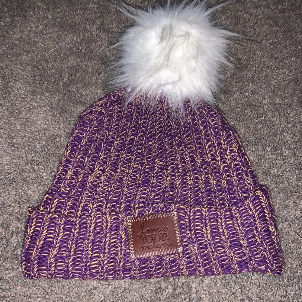 Love your melon poof beanie